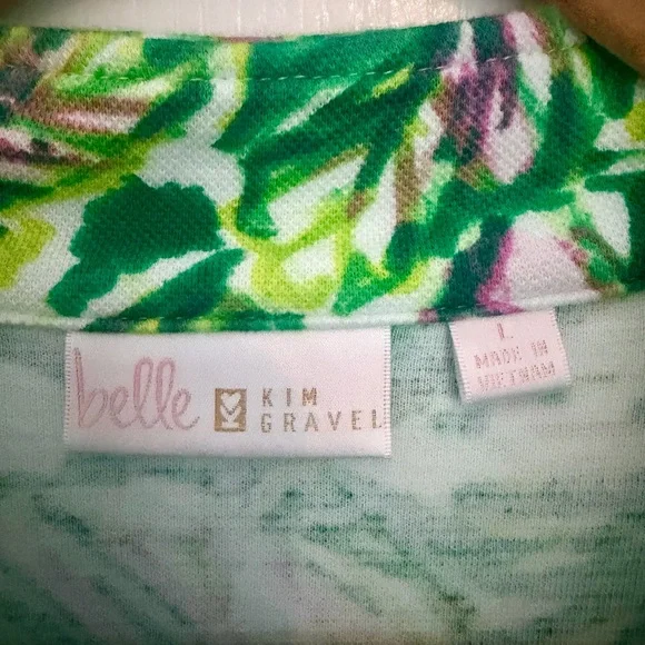 Belle by Kim Gravel Perfect Pique Batik Chic Zip Dress. Size L Like New - Picture 4 of 8